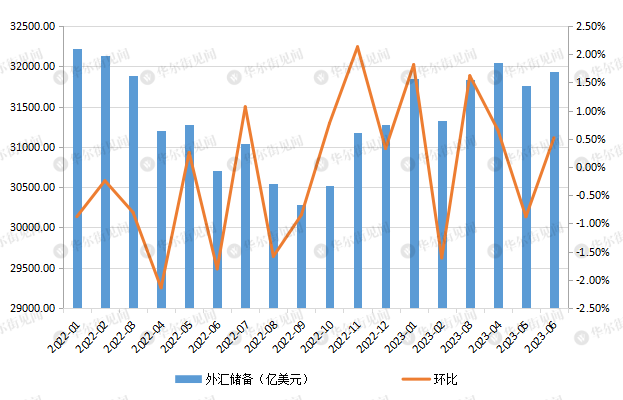 中国外汇市场构成_黄金储备连续第八个月上升_中国6月末外汇储备升至3.193万亿美元