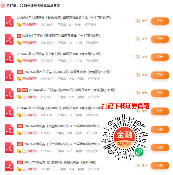 证券考试真题下载_证券从业金融市场基础知识真题_证券从业资格考试基础知识真题及答案